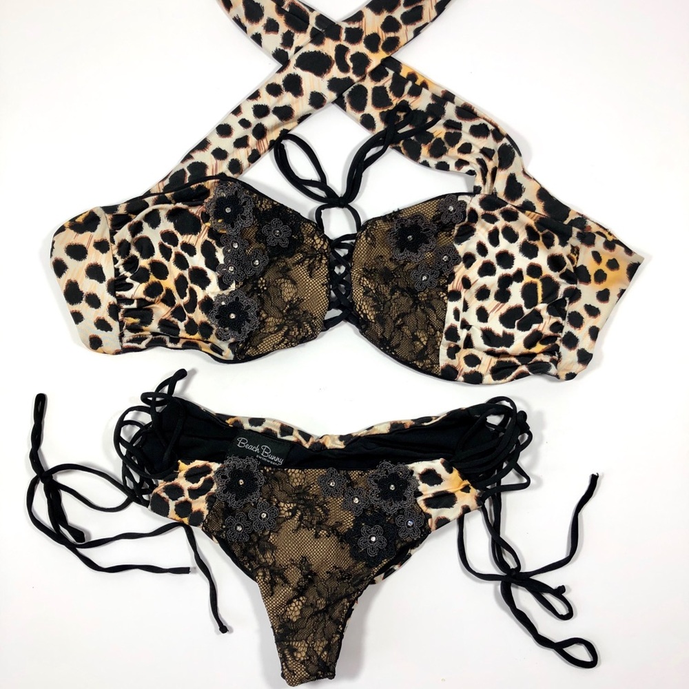 Beach Bunny Leopard and Lace Bikini